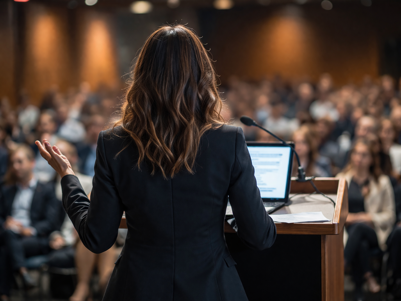Wystąpienie publiczne — prezentacja przed publicznością